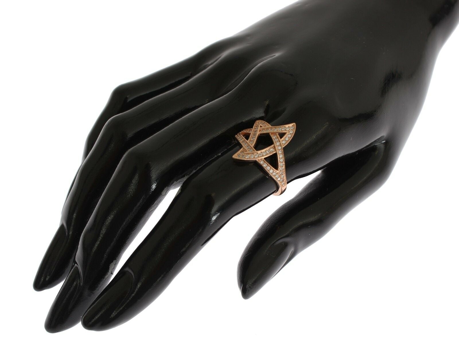 Nialaya Womens Clear CZ Gold 925 Silver Ring - Fizigo